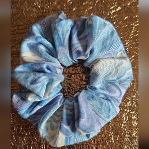 Blue Patterned Hair Scrunchie